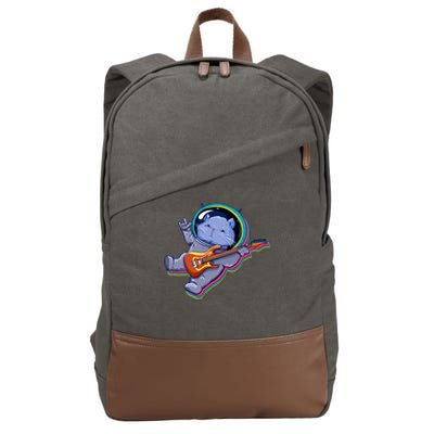 Astronaut Cat In Space Guitar Cotton Canvas Backpack