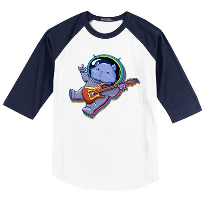 Astronaut Cat In Space Guitar Baseball Sleeve Shirt