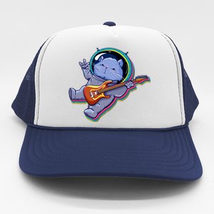 Astronaut Cat In Space Guitar Trucker Hat