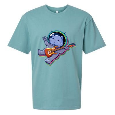 Astronaut Cat In Space Guitar Sueded Cloud Jersey T-Shirt