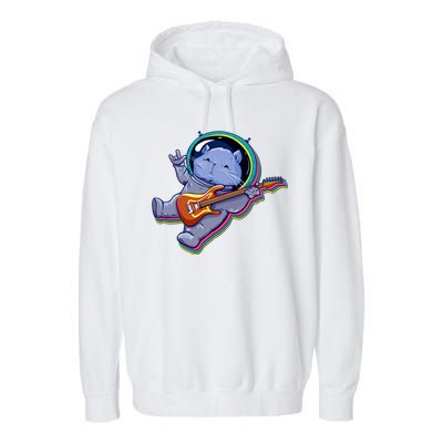 Astronaut Cat In Space Guitar Garment-Dyed Fleece Hoodie