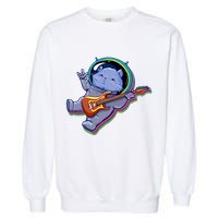 Astronaut Cat In Space Guitar Garment-Dyed Sweatshirt