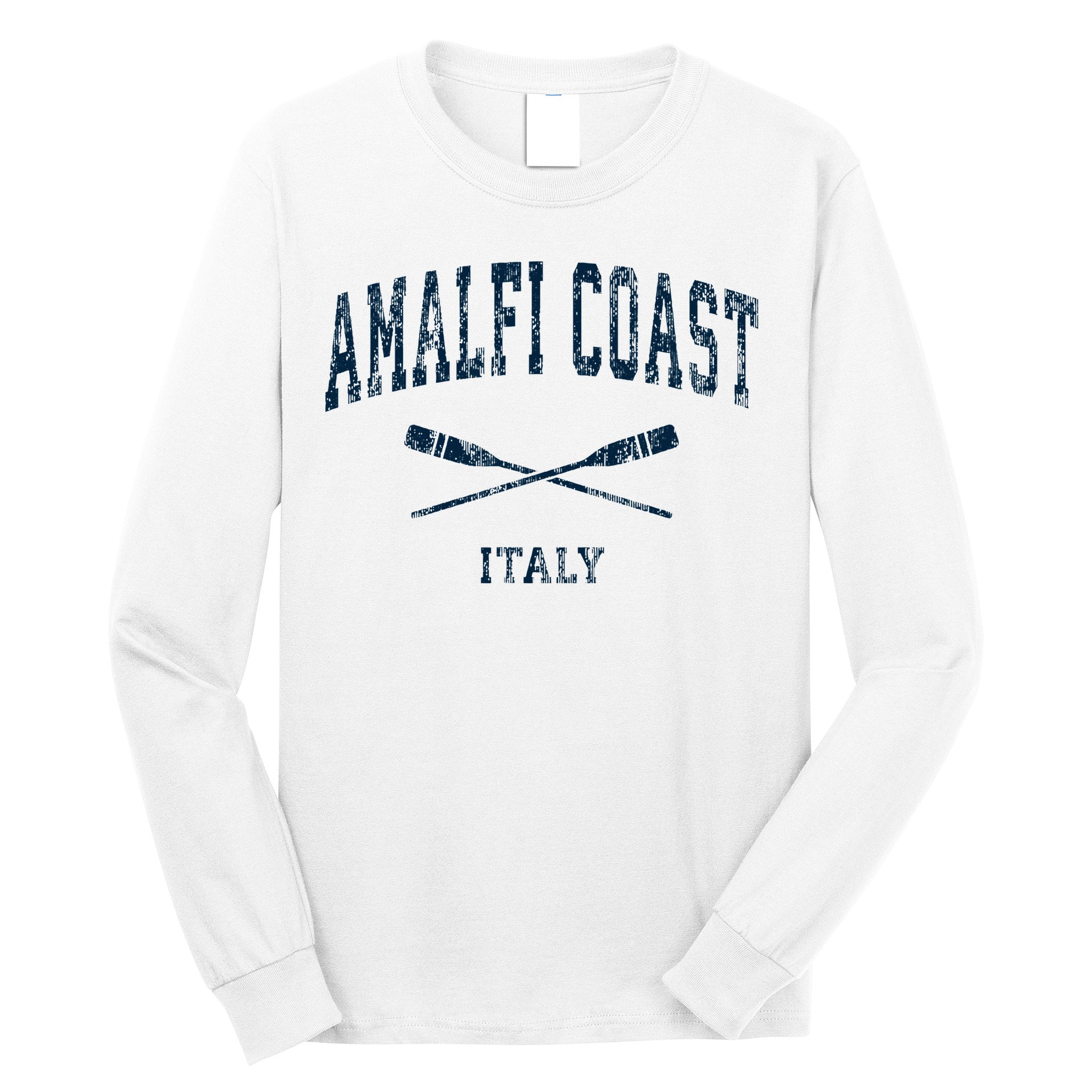 Amalfi Coast Italy Vintage Nautical Paddles Sports Oars Long Sleeve Shirt