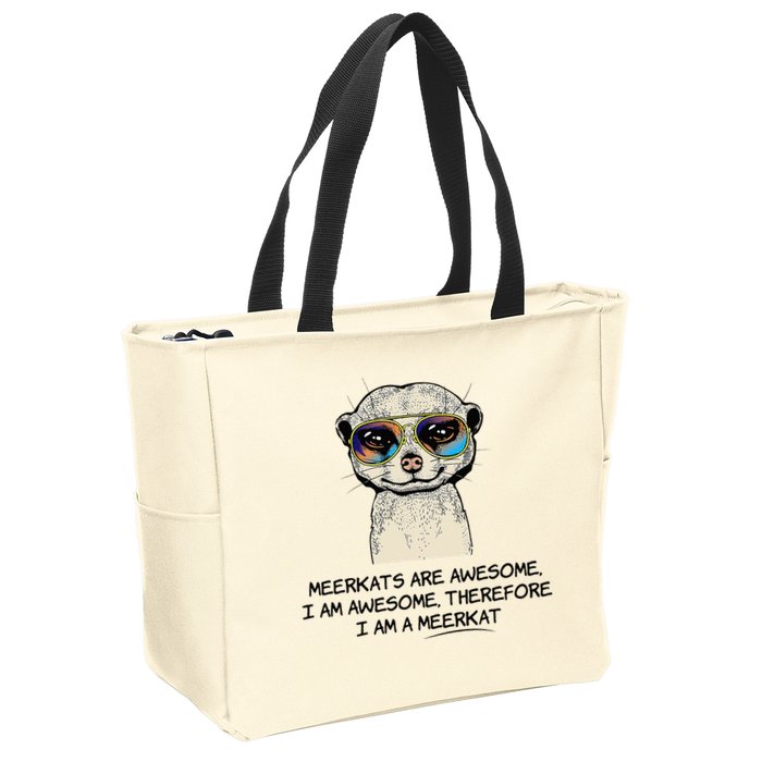 Awesome Cartoon I am a Meerkat for Meerkat Lovers Zip Tote Bag