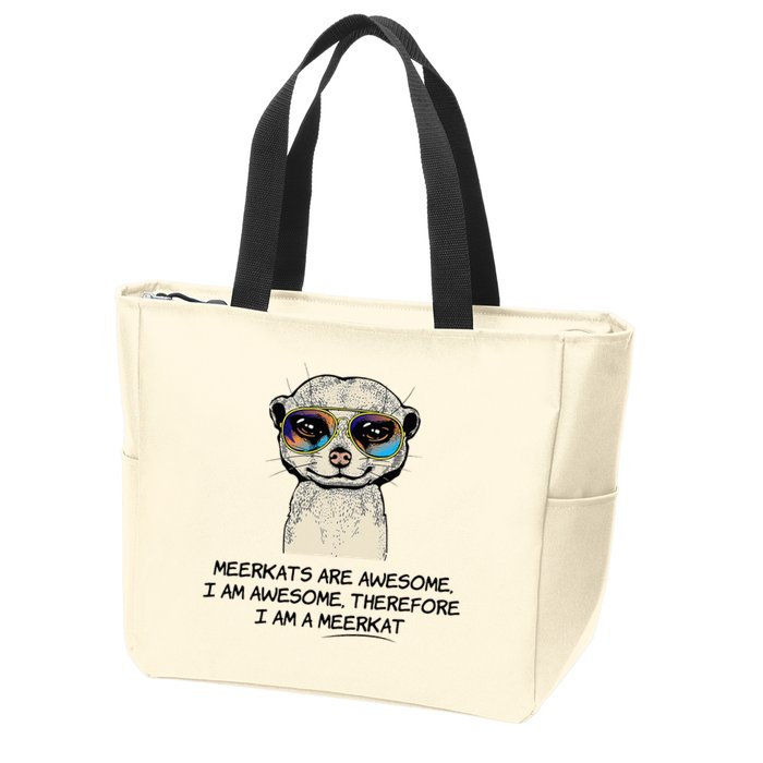 Awesome Cartoon I am a Meerkat for Meerkat Lovers Zip Tote Bag