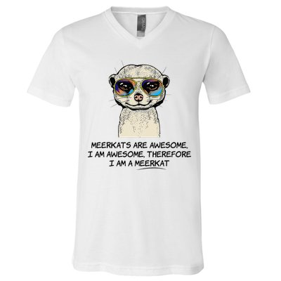 Awesome Cartoon I am a Meerkat for Meerkat Lovers V-Neck T-Shirt