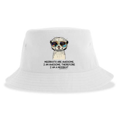 Awesome Cartoon I am a Meerkat for Meerkat Lovers Sustainable Bucket Hat