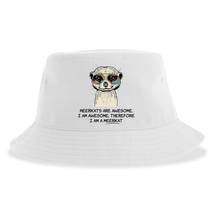 Awesome Cartoon I am a Meerkat for Meerkat Lovers Sustainable Bucket Hat