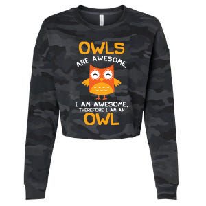 Awesome Cartoon I Am An Owl Shirts For Owl Lovers Cropped Pullover Crew