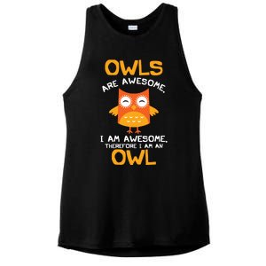 Awesome Cartoon I Am An Owl Shirts For Owl Lovers Ladies PosiCharge Tri-Blend Wicking Tank