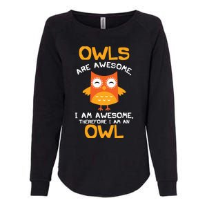 Awesome Cartoon I Am An Owl Shirts For Owl Lovers Womens California Wash Sweatshirt