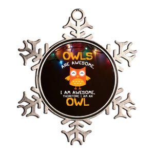 Awesome Cartoon I Am An Owl Shirts For Owl Lovers Metallic Star Ornament