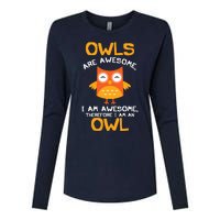 Awesome Cartoon I Am An Owl Shirts For Owl Lovers Womens Cotton Relaxed Long Sleeve T-Shirt