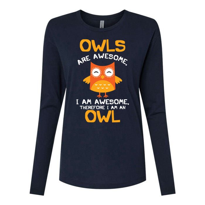 Awesome Cartoon I Am An Owl Shirts For Owl Lovers Womens Cotton Relaxed Long Sleeve T-Shirt