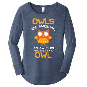 Awesome Cartoon I Am An Owl Shirts For Owl Lovers Women's Perfect Tri Tunic Long Sleeve Shirt