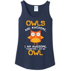 Awesome Cartoon I Am An Owl Shirts For Owl Lovers Ladies Essential Tank