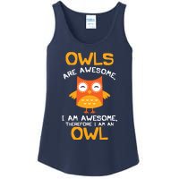 Awesome Cartoon I Am An Owl Shirts For Owl Lovers Ladies Essential Tank