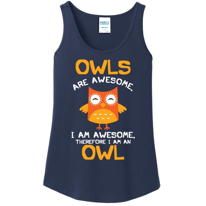 Awesome Cartoon I Am An Owl Shirts For Owl Lovers Ladies Essential Tank