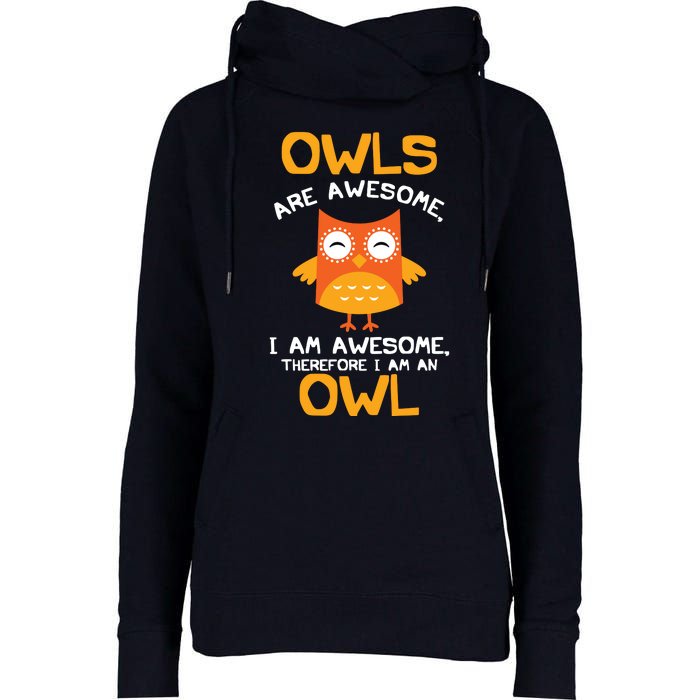 Awesome Cartoon I Am An Owl Shirts For Owl Lovers Womens Funnel Neck Pullover Hood