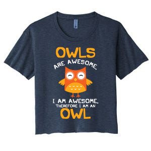 Awesome Cartoon I Am An Owl Shirts For Owl Lovers Women's Crop Top Tee