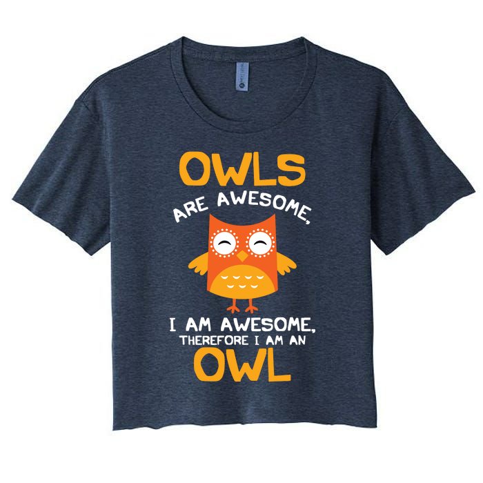 Awesome Cartoon I Am An Owl Shirts For Owl Lovers Women's Crop Top Tee