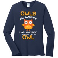 Awesome Cartoon I Am An Owl Shirts For Owl Lovers Ladies Long Sleeve Shirt