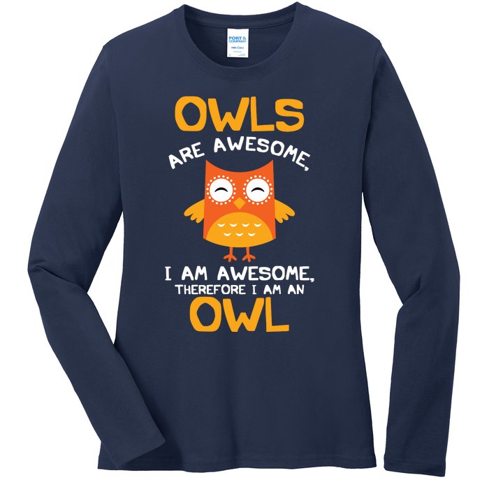 Awesome Cartoon I Am An Owl Shirts For Owl Lovers Ladies Long Sleeve Shirt