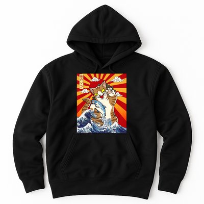 Anime Catzilla Japanese Art Cat Gifts Vintage Hoodie