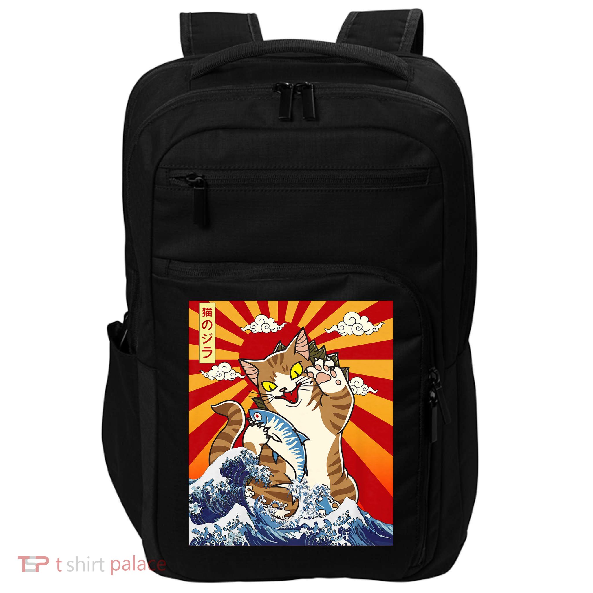 Anime Catzilla Japanese Art Cat Gifts Vintage Impact Tech Backpack