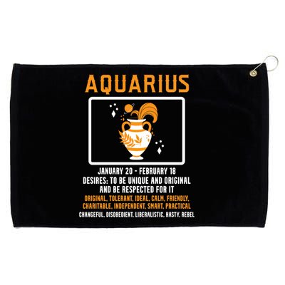 Aquarius Constellation January February Zodiac Sign Meaningful Gift Grommeted Golf Towel