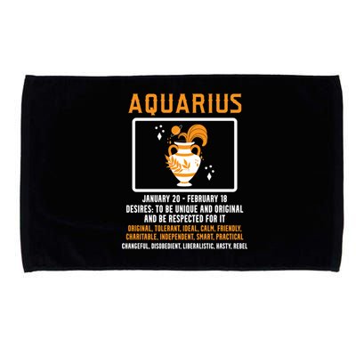 Aquarius Constellation January February Zodiac Sign Meaningful Gift Microfiber Hand Towel