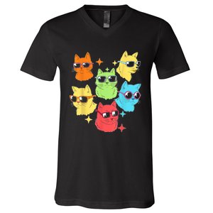 Awesome Cat Kitty Lovers Funny Gift V-Neck T-Shirt