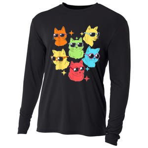 Awesome Cat Kitty Lovers Funny Gift Cooling Performance Long Sleeve Crew