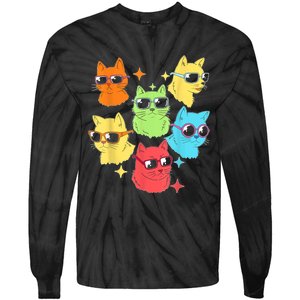 Awesome Cat Kitty Lovers Funny Gift Tie-Dye Long Sleeve Shirt