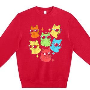 Awesome Cat Kitty Lovers Funny Gift Premium Crewneck Sweatshirt