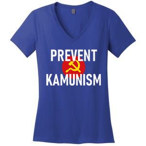 Anti Communist Kamala Harris Prevent Kamunism Women's V-Neck T-Shirt