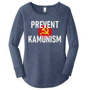 Anti Communist Kamala Harris Prevent Kamunism Women's Perfect Tri Tunic Long Sleeve Shirt