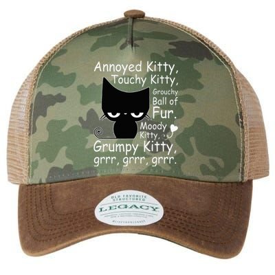 Angry Cat Kitten Lover Funny Attitude Fur Pet Owner Legacy Tie Dye Trucker Hat