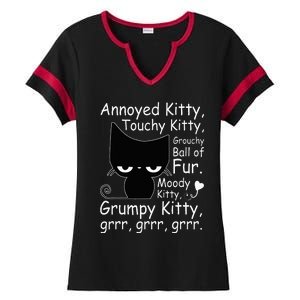 Angry Cat Kitten Lover Funny Attitude Fur Pet Owner Ladies Halftime Notch Neck Tee