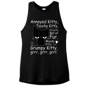 Angry Cat Kitten Lover Funny Attitude Fur Pet Owner Ladies PosiCharge Tri-Blend Wicking Tank