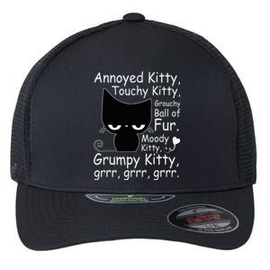 Angry Cat Kitten Lover Funny Attitude Fur Pet Owner Flexfit Unipanel Trucker Cap