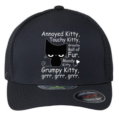 Angry Cat Kitten Lover Funny Attitude Fur Pet Owner Flexfit Unipanel Trucker Cap