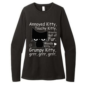 Angry Cat Kitten Lover Funny Attitude Fur Pet Owner Womens CVC Long Sleeve Shirt