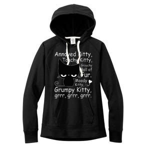 Angry Cat Kitten Lover Funny Attitude Fur Pet Owner Women's Fleece Hoodie