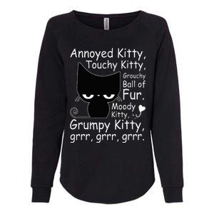 Angry Cat Kitten Lover Funny Attitude Fur Pet Owner Womens California Wash Sweatshirt