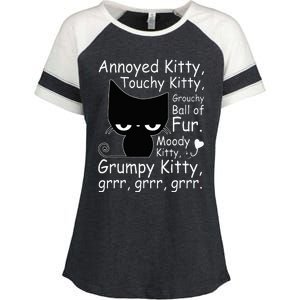 Angry Cat Kitten Lover Funny Attitude Fur Pet Owner Enza Ladies Jersey Colorblock Tee