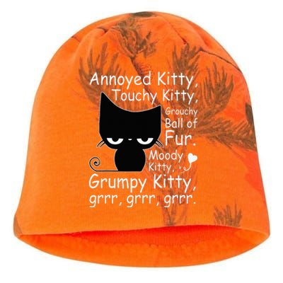 Angry Cat Kitten Lover Funny Attitude Fur Pet Owner Kati - Camo Knit Beanie