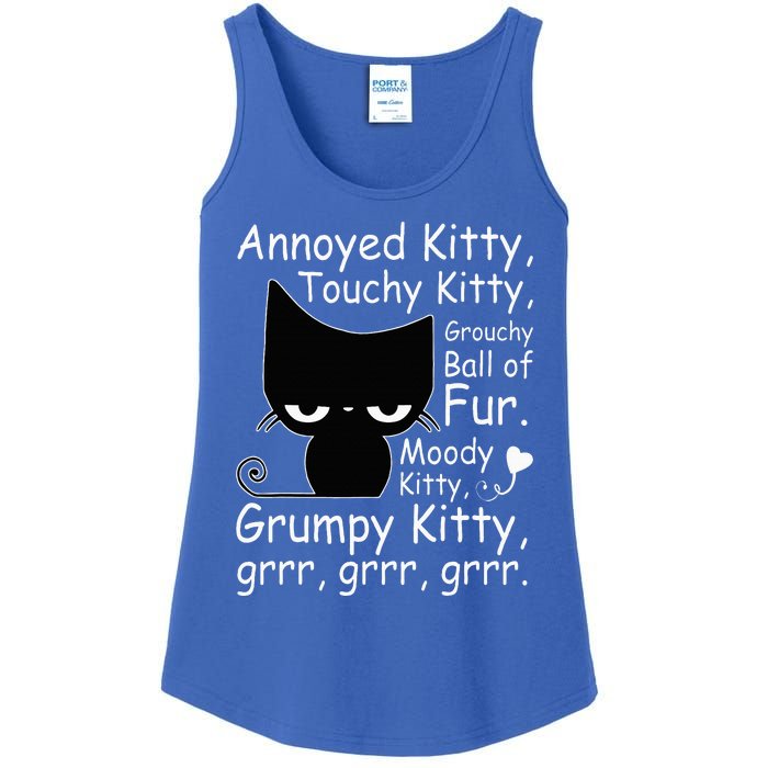 Angry Cat Kitten Lover Funny Attitude Fur Pet Owner Ladies Essential Tank