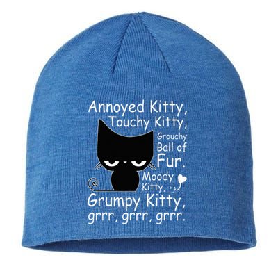 Angry Cat Kitten Lover Funny Attitude Fur Pet Owner Sustainable Beanie