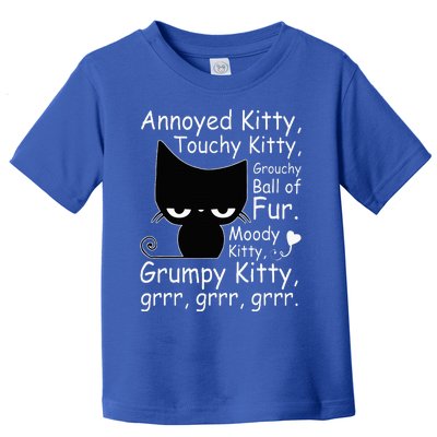 Angry Cat Kitten Lover Funny Attitude Fur Pet Owner Toddler T-Shirt